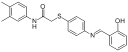 N-(3,4-DIMETHYLPHENYL)-2-[(4-([(E)-(2-HYDROXYPHENYL)METHYLIDENE]AMINO)PHENYL)SULFANYL]ACETAMIDE Struktur