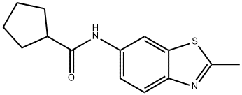 Cyclopentanecarboxamide, N-(2-methyl-6-benzothiazolyl)- (9CI) 结构式