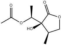 2(3H)-Furanone,3-[(1S)-1-(acetyloxy)ethyl]dihydro-3-hydroxy-4-methyl-,(3S,4R)-(9CI) 结构式