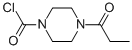 1-Piperazinecarbonyl chloride, 4-(1-oxopropyl)- (9CI) 结构式