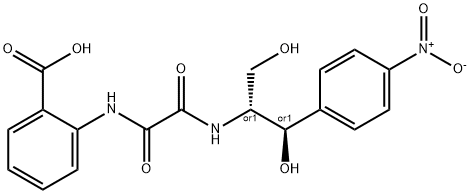 2-[[[(1R,2R)-1,3-dihydroxy-1-(4-nitrophenyl)propan-2-yl]carbamoylformy l]amino]benzoic acid 化学構造式