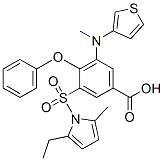 3-(2-ethyl-5-methyl-pyrrol-1-yl)sulfonyl-4-phenoxy-5-(thiophen-3-ylmet hylamino)benzoic acid Structure