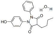 4-Butyl-1-(4-hydroxyphenyl)-2-phenyl-3,5- pyrazolidinedione monohydrate,76576-51-7,结构式