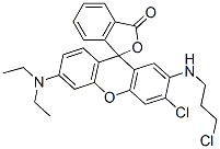 2-(3-Chloropropylamino)-3-chloro-6-diethylaminospiro[9H-xanthene-9,3'-phthalide] 结构式