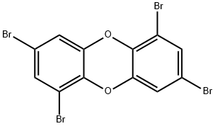 1,3,6,8-テトラブロモジベンゾ-p-ジオキシン 化学構造式