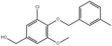 3-CHLORO-5-METHOXY-4-[(3-METHYLPHENYL)METHOXY]-BENZENEMETHANOL Structure