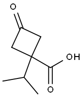 Cyclobutanecarboxylic acid, 1-(1-methylethyl)-3-oxo- (9CI) Structure