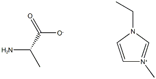 (S)-2-アミノプロパン酸1-エチル-3-メチル-1H-イミダゾール-3-イウム 化学構造式