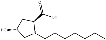 1-赓基-4-羟基-吡咯烷-2-酸, 76666-35-8, 结构式