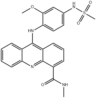 4-Acridinecarboxamide, 9-((2-methoxy-4-((methylsulfonyl)amino)phenyl)a mino)-N-methyl- Structure