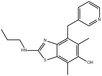 6-Benzothiazolol,  5,7-dimethyl-2-(propylamino)-4-(3-pyridinylmethyl)- 结构式