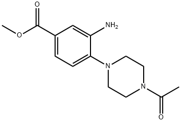 4-(4-乙酰哌嗪-1-基)-3-氨基苯甲酸甲酯, 767316-73-4, 结构式