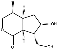 Cyclopenta[c]pyran-1(3H)-one, hexahydro-6-hydroxy-7-(hydroxymethyl)-4-methyl-, (4R,4aR,6S,7S,7aS)- (9CI) 结构式