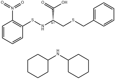 N-(2-ニトロフェニルスルフェニル)-S-ベンジル-L-システインジシクロヘキシルアンモニウム 化学構造式