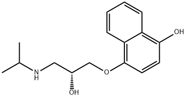 4-[(2R)-2-羟基-3-[(1-甲基乙基)氨基]丙氧基]-1-萘酚, 76792-97-7, 结构式