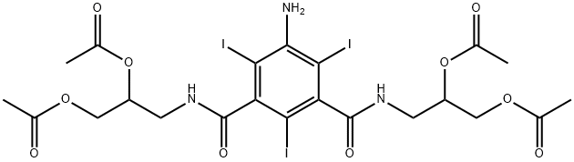 5-AMino-N,N'-bis(2,3-dihydroxypropyl)-2,4,6-triiodo-1,3-benzenedicarboxaMide Tetraacetate 化学構造式