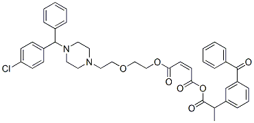 2-(3-benzoylphenyl)propionoyl 2-[2-[4-[(4-chlorophenyl)benzyl]piperazin-1-yl]ethoxy]ethyl maleate Structure