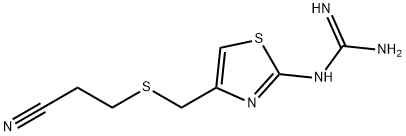 3-(2-Guanidino-thiazol-4-yl-methylthio)-propionitrile Struktur