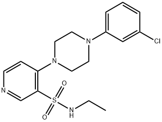 N-Ethyl-4-[4-(3-chlorophenyl)piperazin-1-yl]pyridine-3-sulfonamide,76835-25-1,结构式