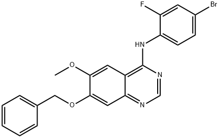 7-(benzyloxy)-N-(4-bromo-2-fluorophenyl)-6-methoxyquinazolin-4-amine Struktur