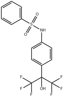 N-(4-(1,1,1,3,3,3-六氟-2-羟基丙-2-基)苯基)苯磺酰胺 结构式