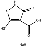 Trisodium 4-carboxy-5-mercapto-3-hydroxy-isothiazole Struktur