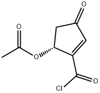 1-Cyclopentene-1-carbonyl chloride, 5-(acetyloxy)-3-oxo-, (R)- (9CI) Structure