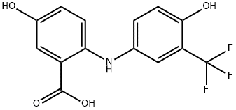 Benzoic  acid,  5-hydroxy-2-[[4-hydroxy-3-(trifluoromethyl)phenyl]amino]- Structure