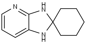1′,3′-二氢螺[环己烷-1,2′-[2H]咪唑并[4,5-B]吡啶], 76902-24-4, 结构式