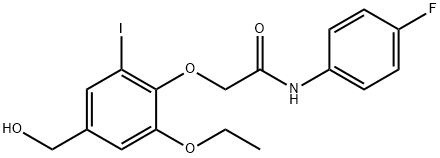 2-[2-ETHOXY-4-(HYDROXYMETHYL)-6-IODOPHENOXY]-N-(4-FLUOROPHENYL)-ACETAMIDE Structure