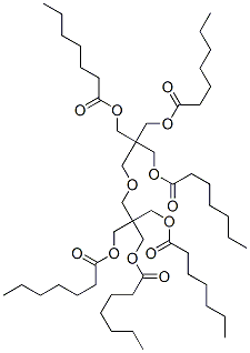 2-[[3-[(1-oxoheptyl)oxy]-2,2-bis[[(1-oxoheptyl)oxy]methyl]propoxy]methyl]-2-[[(1-oxoheptyl)oxy]methyl]propane-1,3-diyl bisheptanoate 结构式