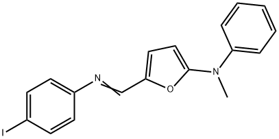 2-Furanamine,  5-[[(4-iodophenyl)imino]methyl]-N-methyl-N-phenyl-|