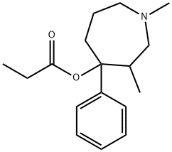 4-フェニル-4-プロパノイルオキシ-1,3-ジメチルアザシクロヘプタン 化学構造式