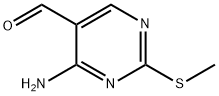 4-アミノ-2-(メチルチオ)ピリミジン-5-カルブアルデヒド 化学構造式