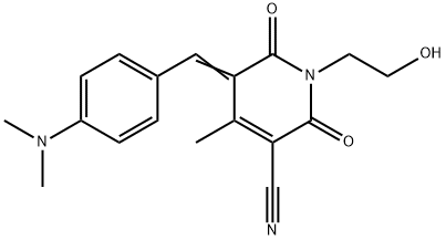 5-[[4-(dimethylamino)phenyl]methylene]-1,2,5,6-tetrahydro-1-(2-hydroxyethyl)-4-methyl-2,6-dioxonicotinonitrile  Structure