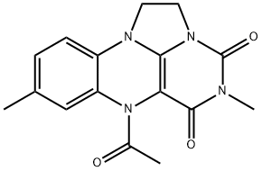 4H,7H-Benz[g]imidazo[1,2,3-ij]pteridine-4,6(5H)-dione,  7-acetyl-1,2-dihydro-5,9-dimethyl- 结构式