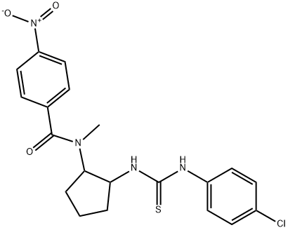 Benzamide, N-(2-((((4-chlorophenyl)amino)thioxomethyl)amino)cyclopenty l)-N-methyl-4-nitro-,77051-92-4,结构式