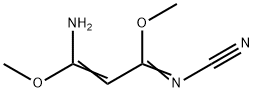 3-アミノ-N-シアノ-3-メトキシ-2-プロペンイミド酸メチル 化学構造式