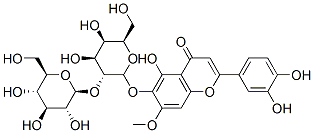 6-[(2S,3R,4S,5R,6R)-4,5-dihydroxy-6-(hydroxymethyl)-3-[(2S,3R,4S,5S,6R )-3,4,5-trihydroxy-6-(hydroxymethyl)oxan-2-yl]oxy-oxan-2-yl]oxy-2-(3,4 -dihydroxyphenyl)-5-hydroxy-7-methoxy-chromen-4-one 结构式