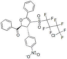 ((2S,3R)-4-(4-CHLORO-1,1,2,2,3,3,4,4-OCTAFLUOROBUTYLSULFONYL)-3-(4-NITROPHENYL)-5-PHENYL-2,3-DIHYDROFURAN-2-YL)(PHENYL)METHANONE Structure