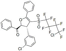 ((2S,3R)-4-(4-CHLORO-1,1,2,2,3,3,4,4-OCTAFLUOROBUTYLSULFONYL)-3-(3-CHLOROPHENYL)-5-PHENYL-2,3-DIHYDROFURAN-2-YL)(PHENYL)METHANONE 结构式