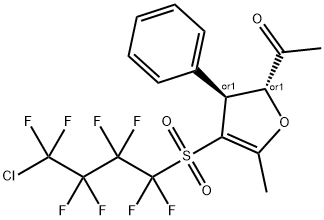 1-((2S,3R)-4-(4-CHLORO-1,1,2,2,3,3,4,4-OCTAFLUOROBUTYLSULFONYL)-5-METHYL-3-PHENYL-2,3-DIHYDROFURAN-2-YL)ETHANONE Structure