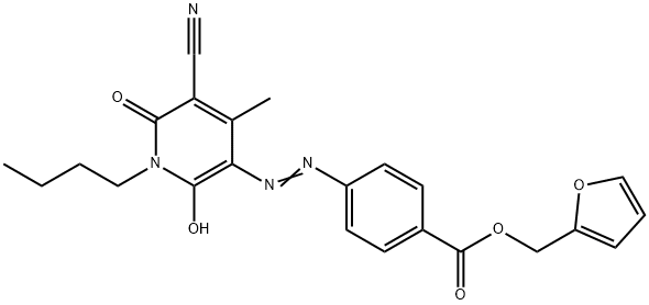 2-furanylmethyl 4-[(1-butyl-5-cyano-1,6-dihydro-2-hydroxy-4-methyl-6-oxopyridin-3-yl)azo]benzoate Structure