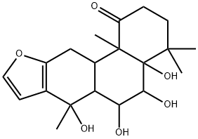 3,4,4a,5,6,6a,7,11,11a,11b-Decahydro-4a,5,6,7-tetrahydroxy-4,4,7,11b-tetramethylphenanthro[3,2-b]furan-1(2H)-one Struktur