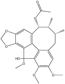 8-Acetyloxy-5,6,7,8-tetrahydro-2,3,13-trimethoxy-6,7-dimethylbenzo[3,4]cycloocta[1,2-f][1,3]benzodioxol-1-ol Structure