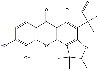 77181-98-7 (-)-1,2-Dihydro-5,9,10-trihydroxy-1,1,2-trimethyl-4-(1,1-dimethyl-2-propenyl)-6H-furo[2,3-c]xanthen-6-one