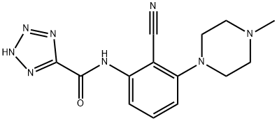 N-(3-(4-methylpiperazin-1-yl)-2-cyanophenyl)-1H-tetrazole-5-carboxamide 结构式