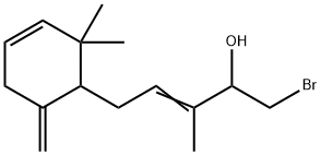 1-Bromo-5-(2,2-dimethyl-6-methylene-3-cyclohexen-1-yl)-3-methyl-3-penten-2-ol,77249-84-4,结构式