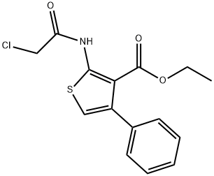 2-(2-氯-乙酰基氨基)-4-苯基-噻吩-3-羧酸乙酯,77261-21-3,结构式