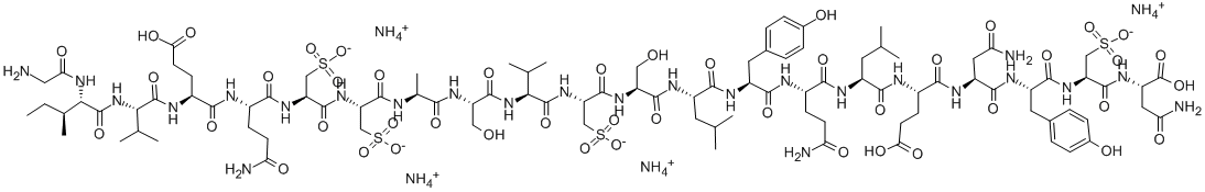 氧化胰岛素链 A 铵盐 来源于牛胰腺, 77282-71-4, 结构式